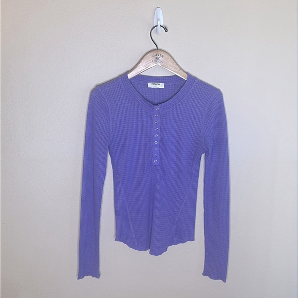 Zenana Snap Button Long Sleeve Henley Top Lavender Womens Size Small - Picture 2 of 13